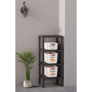 3-Tier Shelved Vegetable Rack Set, Potato, Onion, Garlic <b>Storage</b> <b>Box</b>, and 4-Tier Ombeg <b>Shelf</b> Set - Product Image 5