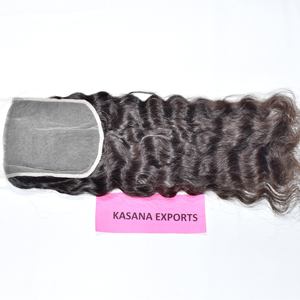 Closure 6*6 Cheveux Humains Naturels Bruts 100% Indiens, Cuticules Alignées, Couleur Naturelle, Double Trame Faite à la Machine, Ondulés, Non Traités, pour Femmes - Product Image 2