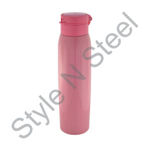 Wholesale Price Pink Water <b>Bottle</b> with pink Sipper Single Wall Chromo Water <b>Bottle</b> Ribbed <b>Stainless</b> <b>Steel</b> - Product Image 1