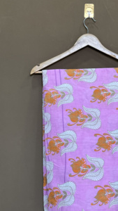 <b>Pink</b> Floral Handblock Print Cotton <b>Fabric</b>: Apparel & Decor, <b>Fabric</b> By Yard - Product Image 2