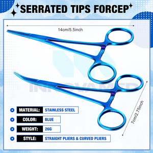 Alicates curvos rectos de acero inoxidable azul de buen proveedor Instrumentos quirúrgicos manuales reutilizables con soporte en línea - Product Image 4