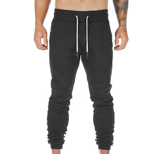 Pantalones de chándal cónicos elásticos ajustados informales para hombre, gran oferta, cintura media, gimnasio, Fitness, cintura elástica, pantalones lavados decorados con encaje - Product Image 1