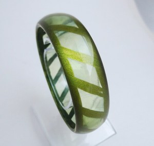 Brazalete Vintage de Acrílico Verde Lucite, Ancho e Irregular, de Resina, Modelo Ángel DIY, Amuleto de Moda Femenina, Artesanía de Resina - Product Image 5