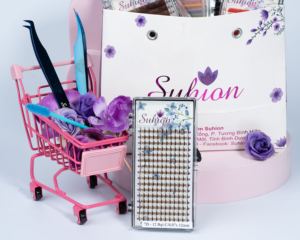 Ultra Dark Matte 0.07-0.15mm 2D Short Stem Pre-Made Volume Fans <b>Lash</b> Extensions Factory Price Volume Fans <b>Lash</b> Volumes" - Product Image 3