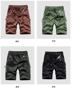 กางเกงขาสั้นผู้ชายสไตล์ไฮสตรีทแบบสั่งทำโลโก้ด้านหน้าลายทึบและมีหลายกระเป๋าส่งตรงจากโรงงาน - Product Image 6