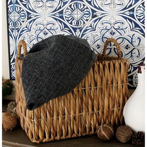 Rustic Handmade Seagrass <b>Basket</b> Natural Water Hyacinth Storage with Pantry Living Room Shelve Organization Set for Laundry Usage - Product Image 1