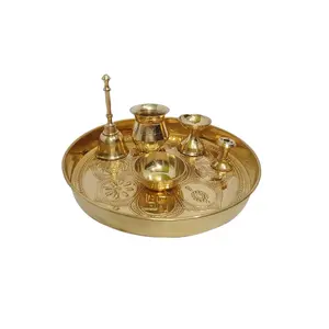 latest and fine quality brass pooja thali 100% pure brass diya best gift item for pooja functions and ceremonies