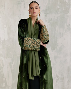 Abaya de luxe faite à la main, taille XXL, style élégant à volants, robe traditionnelle musulmane pour adultes et filles, tenue pour occasions spéciales - Product Image 1