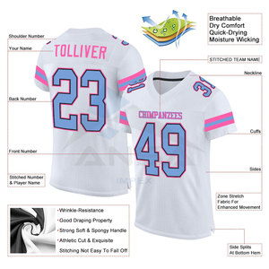 Ensembles de maillots de football américain modernes de haute qualité personnalisés en gros, abordables, 100% polyester, tissu antibactérien - Product Image 3