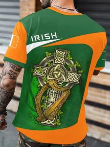 Logo personnalisé 100% coton peigné à manches courtes col rond respirant coupe ample T-Shirt décontracté avec motif de lettres pour hommes - Product Image 4