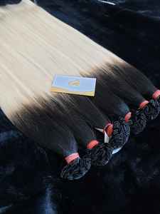 ผมต่อแบบมนุษย์ปลายแบนทำจากเคราตินแบบรัสเซียทำจากหนังศีรษะแบบเต็ม100% - Product Image 2