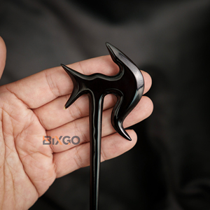 Best Seller Vietnam Wholesale Natural Buffalo Horn Axe Hair Stick Hair Styling Tool for Women Natural Fashion <b>Accessories</b> - Product Image 3