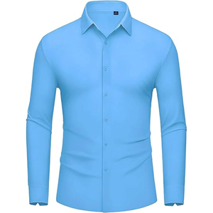 Camisa de negocios casual para hombres Camisas de vestir personalizadas de alta calidad con mangas completas Tela de punto de franela transpirable - Product Image 1