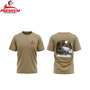 T-shirt personnalisé pour homme en coton et polyester lourd, respirant, col rond - Product Image 1