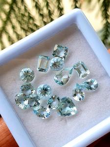 Piedra Preciosa de Aguamarina Natural, Corte Mixto Facetado para Joyería, Suelta, Azul Cielo Limpio, Tratada con Cera/Aceite, 0.3-0.7 Quilates - Product Image 2