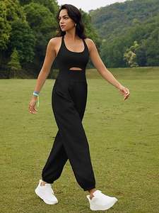 Seamless Fitness Jumpsuit for Women Sleeveless Stretch Workout Bodysuit, One Piece Yoga <b>Romper</b> Activewear - Product Image 3