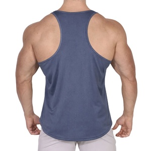 Summer Fit Stringer Men's Gym Wear Workout Training Clothing Plain Longline Muscle Sleeveless High Quality Activewear Tank Top - Product Image 6