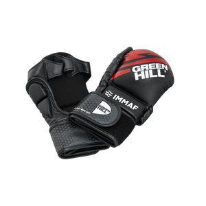 Gants de sparring MMA Green Hill approuvés IMMAF en cuir PU, tailles 10oz, 12oz, 16oz, avec lacets au poignet, équipement de boxe - Product Image 1