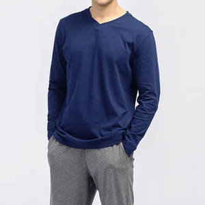 T-shirts en vrac unis à manches longues pour hommes de haute qualité en polyester avec motif imprimé - Product Image 3