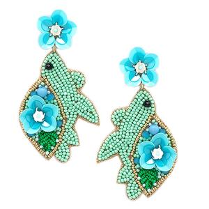 Pendientes bordados con cuentas de semillas para mujer y niña, joyería hecha a mano, multicolor - Product Image 1