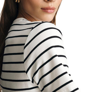 <b>Ladies</b> Cotton Knitted <b>T</b>-<b>Shirt</b> Loose Women's Plus Size Casual Top Half Sleeve Crew Neck Graphic Breathable Gym Wear Custom Logo - Product Image 2