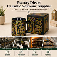 Tasses en céramique souvenirs touristiques Afrique Maroc, motif bâtiment islamique et chameau du désert, pour café et lait, personnalisables OEM ODM, vente en gros