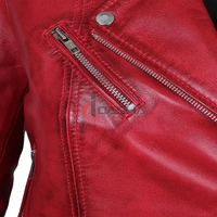 Veste de motard en cuir véritable pour femme, coupe ajustée, haute qualité, options de logo personnalisé et de marque privée disponibles