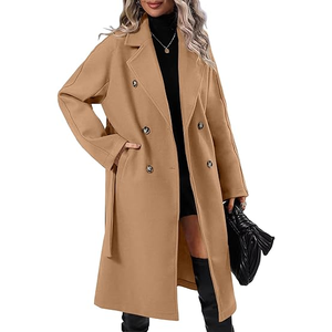 الخريف والشتاء عارضة منتصف طويلة الكلاسيكية الأنيقة ضئيلة تناسب الصوف مزيج معطف الصوف امرأة - Product Image 5