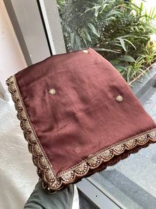 Nouveau dernier sari en soie Rangoli du Gujarat, travail féminin, broderie fantaisie, fil avec travail de paillettes, sari - Product Image 4