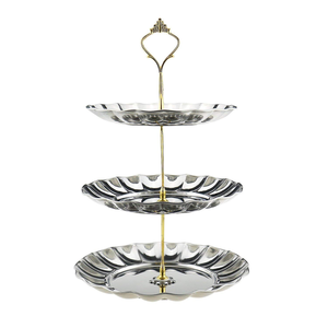 Soporte de pastel de acero inoxidable de un solo nivel de Metal de lujo, accesorio decorativo para el hogar para eventos de fiesta, buena calidad exigente - Product Image 2