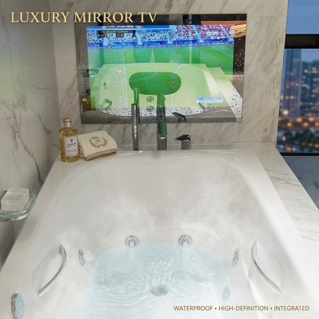 Smart Touch Screen 4K UHD Magic Mirror TV IP66 Waterproof Android System Entertainment Mirror TV Smart Waterproof for Bathroom