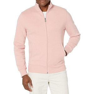 Men's <b>Blush</b> Pink Waterproof Performance Zip-Up Jacket 240g Ultra-Soft Woolen Blend OEM Precision-Engineered Embroidery Elite - Product Image 1