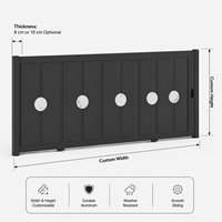 Porte coulissante électrique en alliage d'aluminium, design moderne, résistante à l'eau, pour cour, villa, double porte, extérieur, jardin, allée