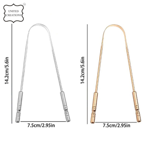 Vente en gros de nettoyeur de langue en cuivre en forme de U Ensemble de grattoir à langue en acier inoxydable pour adultes et enfants - Product Image 6