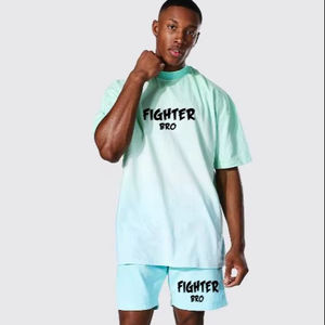 Ensemble t-shirt et short d'été en coton à manches courtes pour hommes Streetwear surdimensionné respirant pour hommes - Product Image 1