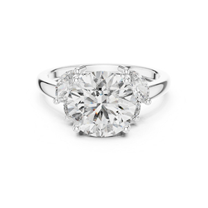 Anillo de Oro Rosa de 14K con Diamantes de Laboratorio en Corte Marquesa y Redondo para Mujer |   Diamante Cultivado Nuevo - Product Image 3