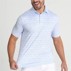 Men's Striped Polo Golf Shirt Custom Golf Apparel Manufacturer New Fashion Casual <b>White</b> Print Knitted Polo <b>Tshirt</b> for Men - Product Image 4