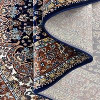 Tapis de haute qualité de style persan traditionnel, noué à la main, fabriqué à la machine, en laine/coton, écologique, antidérapant, lavable, à motif floral