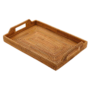 PANIER/PLATEAU en rotin en osier rectangulaire durable du Vietnam tissé à la main magnifiquement tissé à la main pour une utilisation polyvalente décoration intérieure - Product Image 1