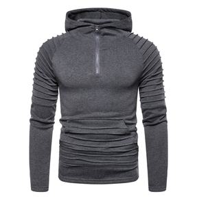 มาใหม่ล่าสุดสบายๆเสื้อกันหนาวพิมพ์ครึ่งซิปHoodyผู้ชายHoodieเสื้อผ้าฝ้าย 100% ยาวStreetwear Hoodiesที่กําหนดเอง - Product Image 1