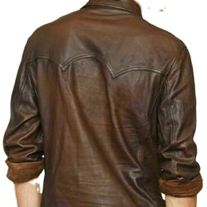 Veste d'hiver personnalisable en cuir de vache brodé pour hommes, créez votre propre style - Product Image 1
