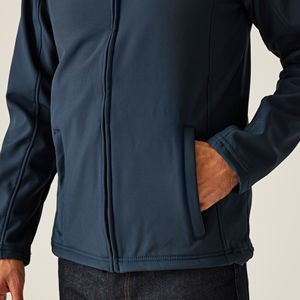 Veste Softshell Homme Hiver Extérieur Bleu Marine Respirante Coupe-Vent avec Col Montant, Logo OEM Personnalisé de Haute Qualité 2026 - Product Image 4