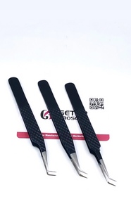 Meilleur revêtement en poudre de minuit 45 et 90 degrés pointe de fibre droite pince à épiler Extension de cils en acier inoxydable Instrument de beauté - Product Image 4