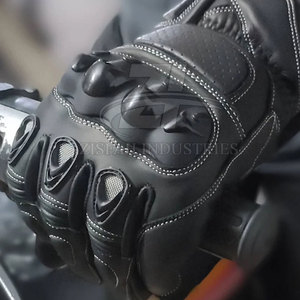 Guantes de moto hechos de cuero de alta calidad Guantes de moto de seguridad para carreras con pantalla táctil - Product Image 4
