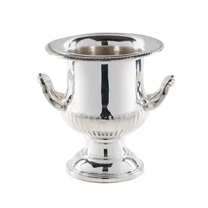 Última llegada 2024 nuevo Metal aluminio en relieve diseño decorativo vino champán bebida fiesta bañera enfriador de vino cuenco en cromo - Product Image 1
