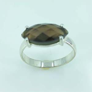 Handmade Boho 925 Sterling Silver <b>Ring</b> with Smoky <b>Quartz</b> Marquise Shape November Birthstone Jewelry Perfect Gift for Her - Product Image 2