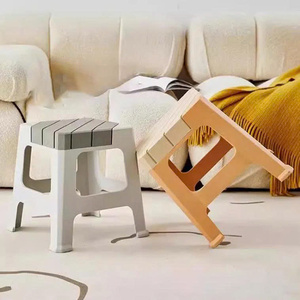 Tabouret de rangement empilable en plastique moderne et ottoman, design contemporain pour la chambre à coucher, le salon, les meubles de maison - Product Image 4