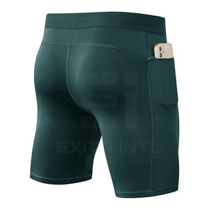 Shorts de compression pour hommes à séchage rapide, taille mi-haute, style urbain, avec logo personnalisé, faible MOQ, ajustés pour la course, taille personnalisée, vente en gros - Product Image 3