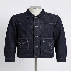 Chaqueta Vaquera Original para Hombre, 100% Algodón, Lavado Medio, Estilo Vintage, Ecológica, Transpirable, con Botones Personalizados, para Otoño e Invierno - Product Image 1