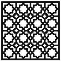 Panneau de séparation de pièce décoratif moderne en PVC découpé CNC, motif étoile islamique, 600 x 600 mm, résistant aux UV, léger